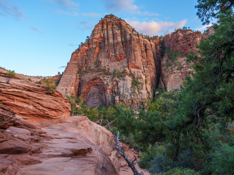 Evening Light Zion Canyon Mountains