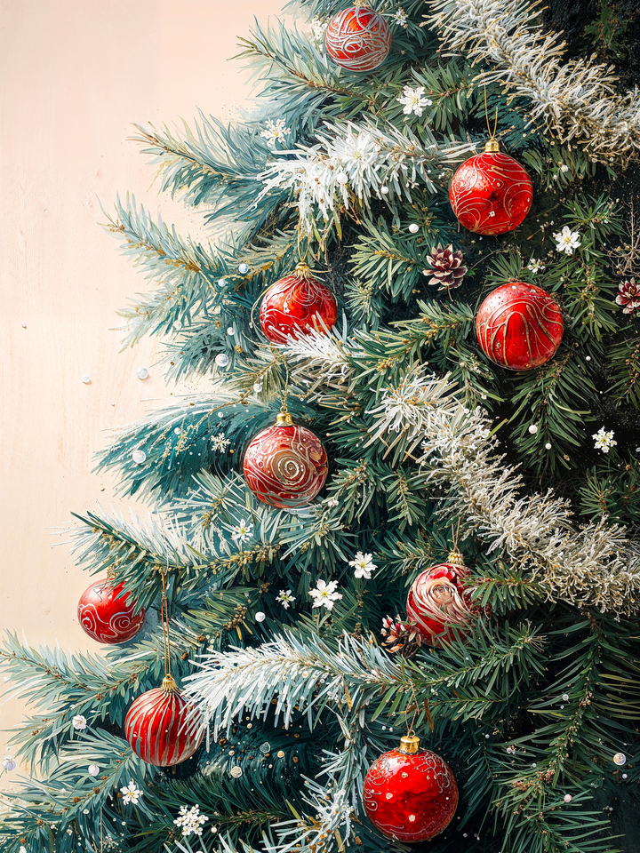 Festive Christmas Tree with Ornaments