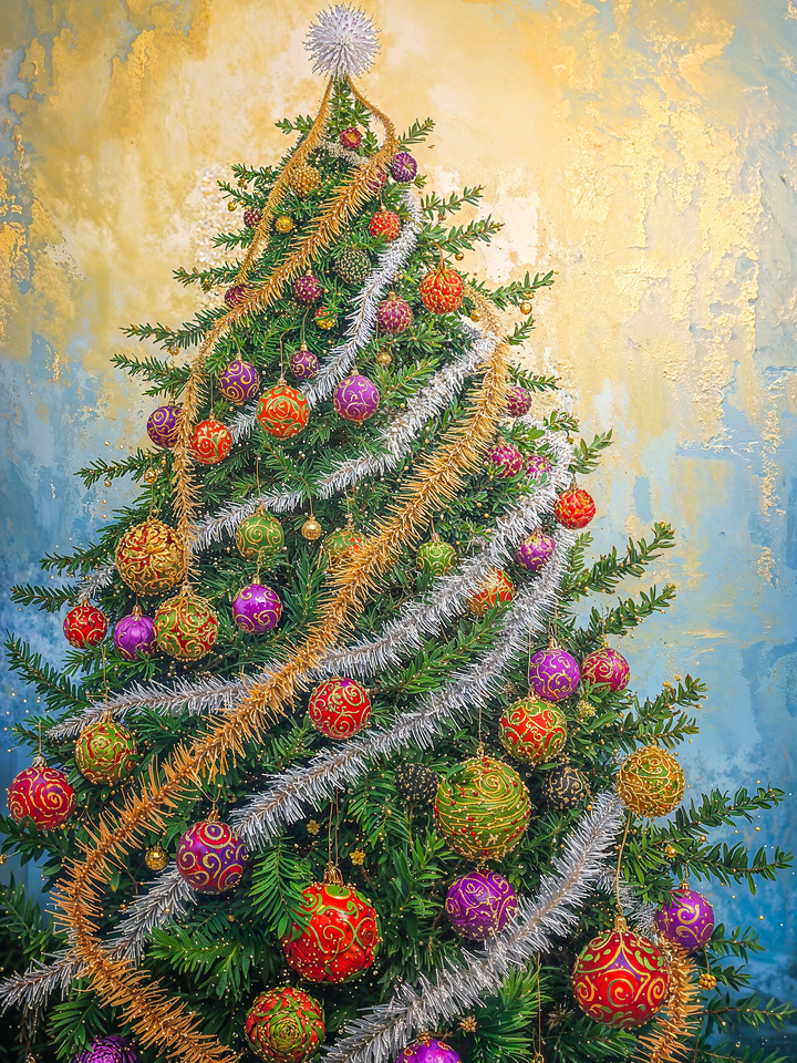 Vibrant Christmas Tree Festivity