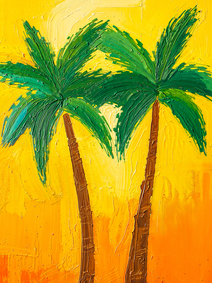 Tropical Palm Trees at Sunset