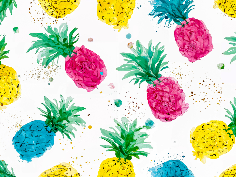 Colorful Pineapple Flower Pattern 