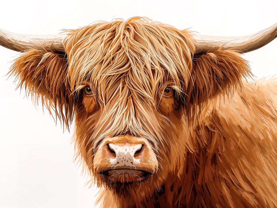 Majestic Highland Cow Portrait