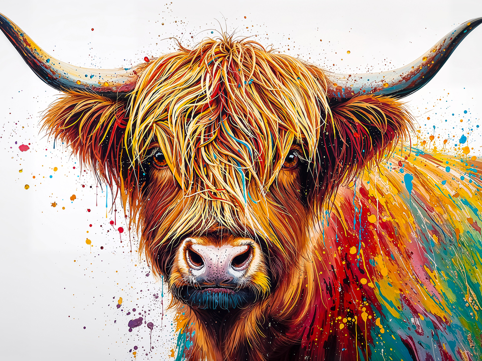 Colorful Highland Cow