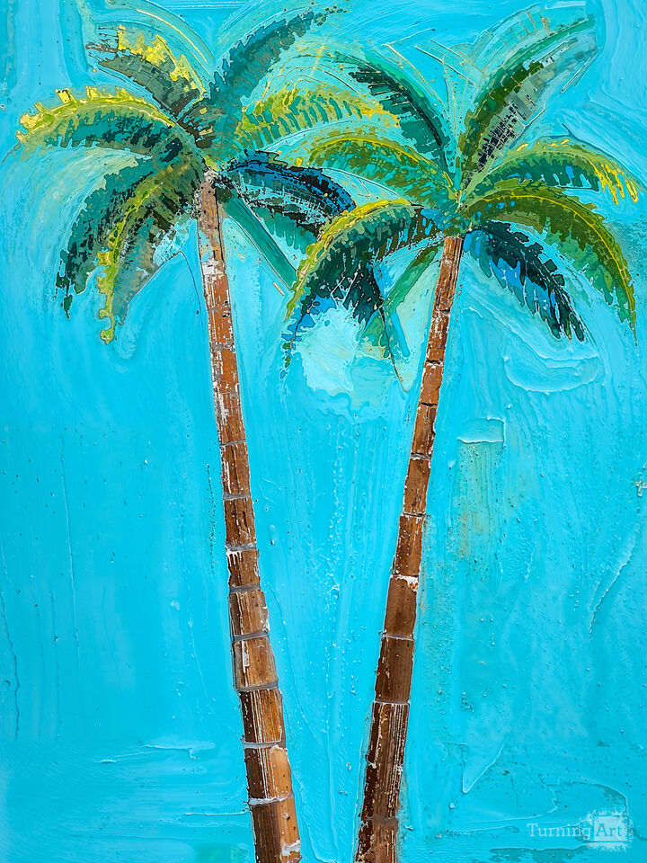 Palm Trees In The Ocean Breeze