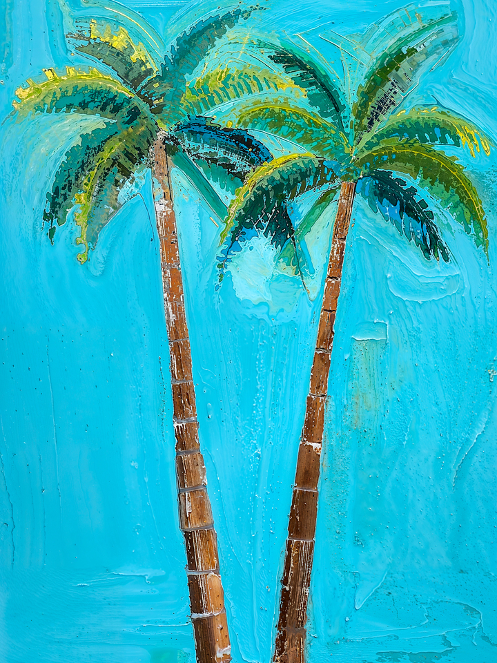 Palm Trees In The Ocean Breeze