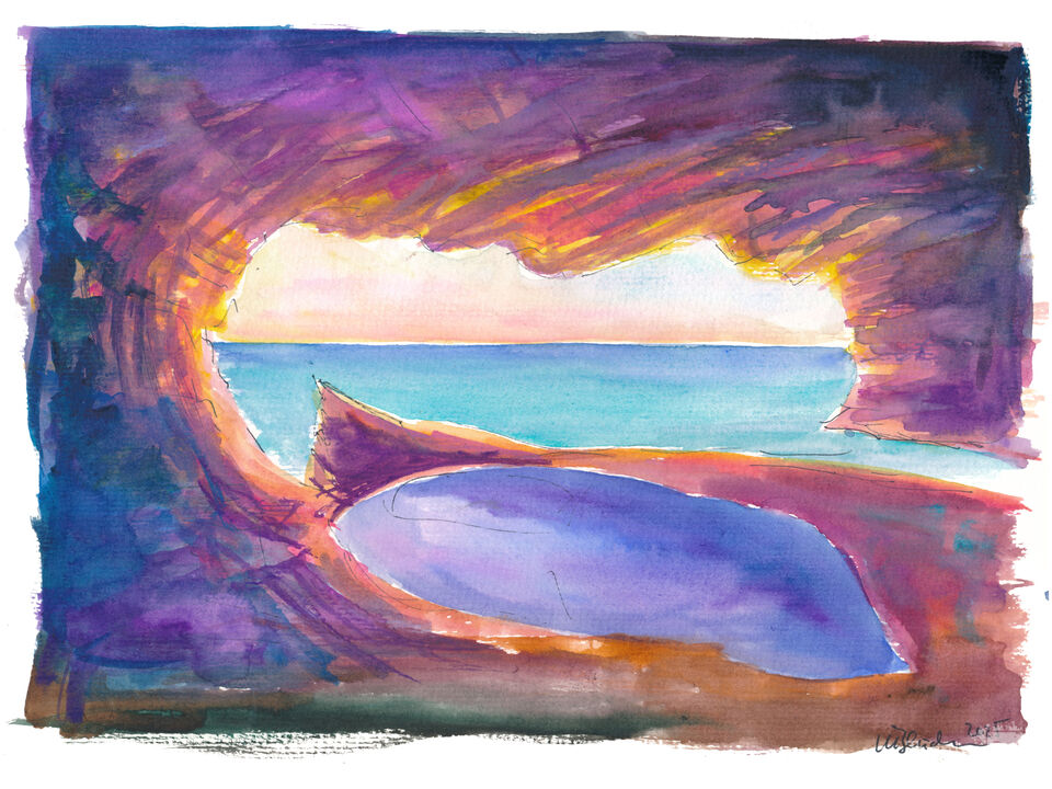 Sunlit Barbados Flower Cave Pool of Serenity