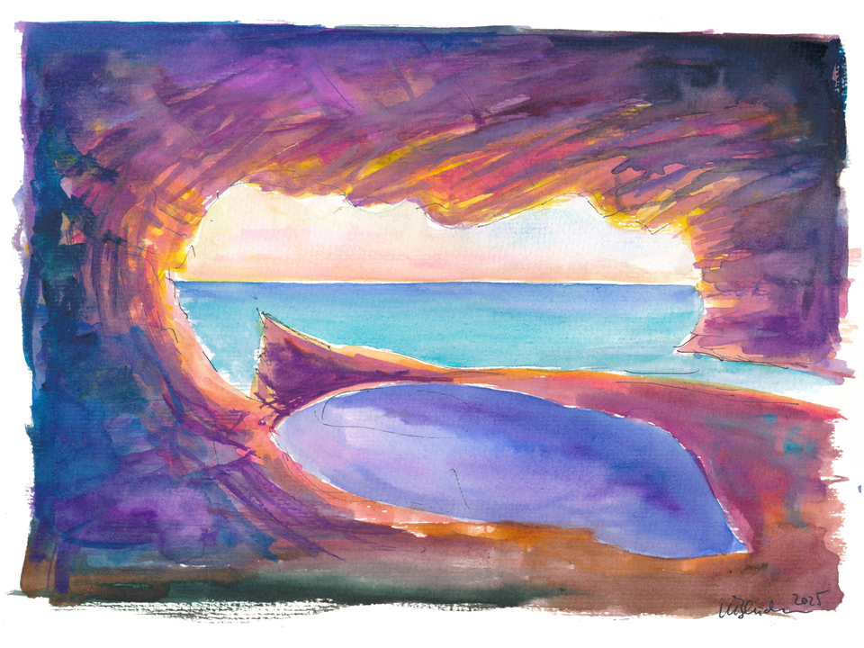 Sunlit Barbados Flower Cave Pool of Serenity