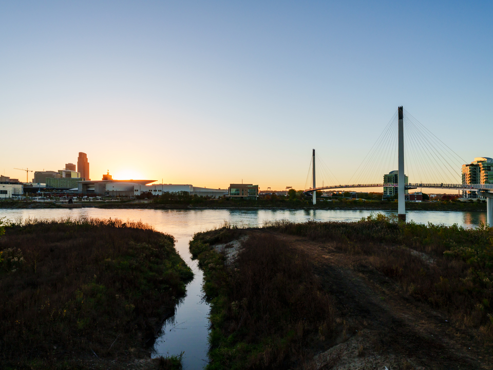 Golden Light Over Missouri River