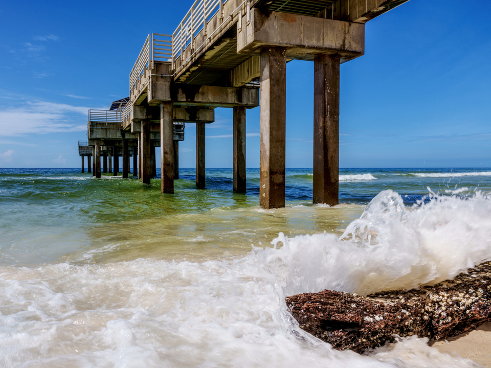 Splashing Over The Log Orange Beach