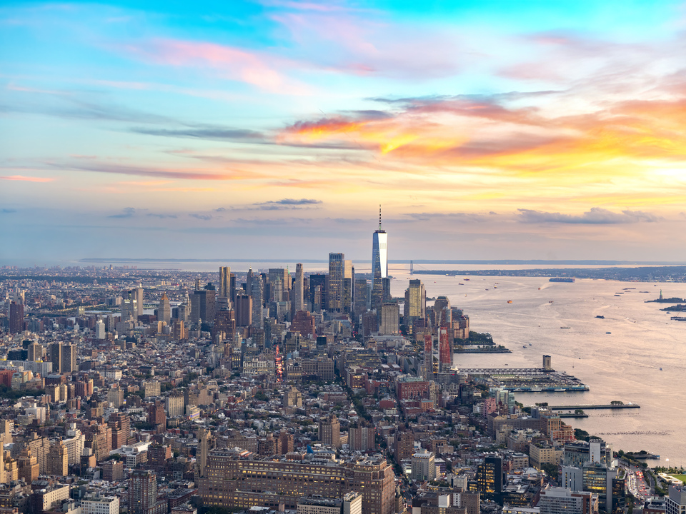 Elevated panoramic of New York