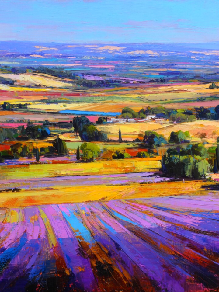 Colourful fields in Provence South of France 