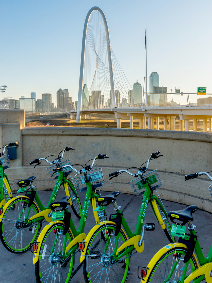 Bikes In Dallas At Sunrise