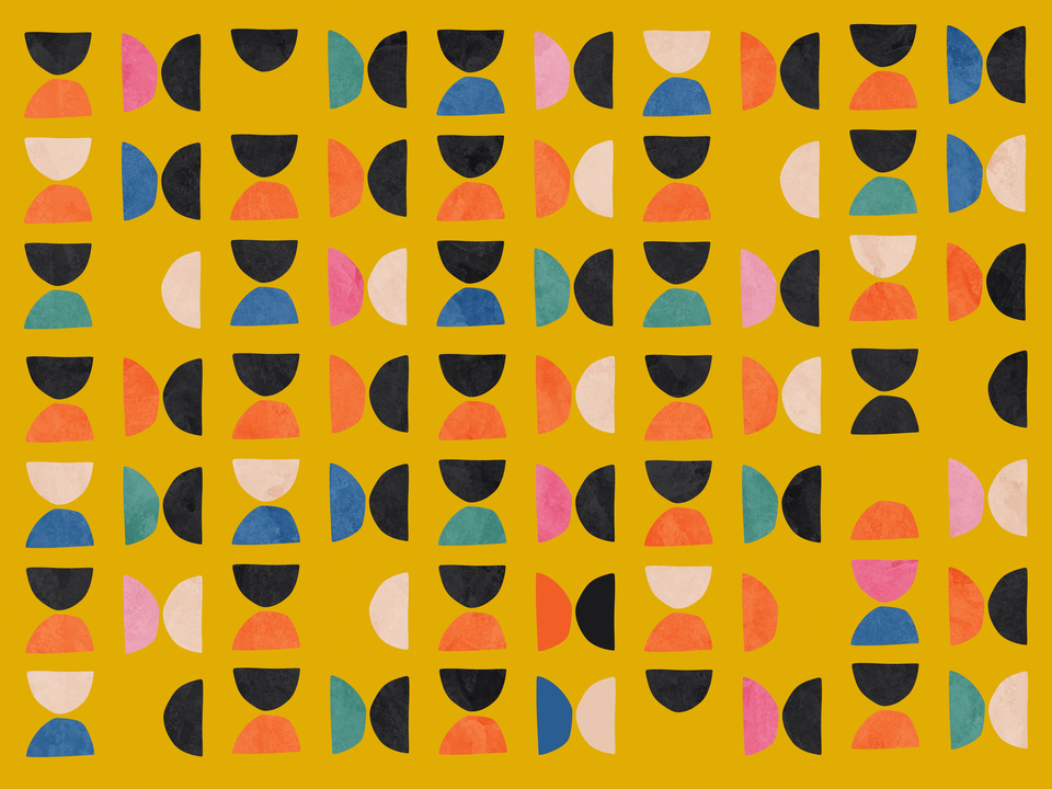 Retro Geometric Delight Yellow