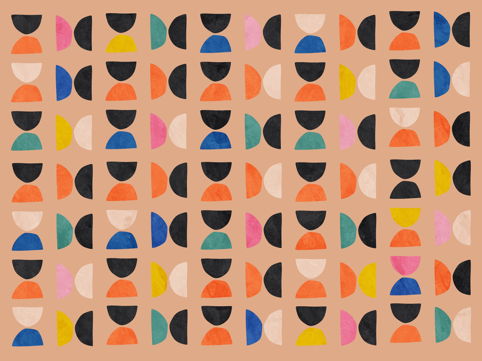 Retro Geometric Delight Cream