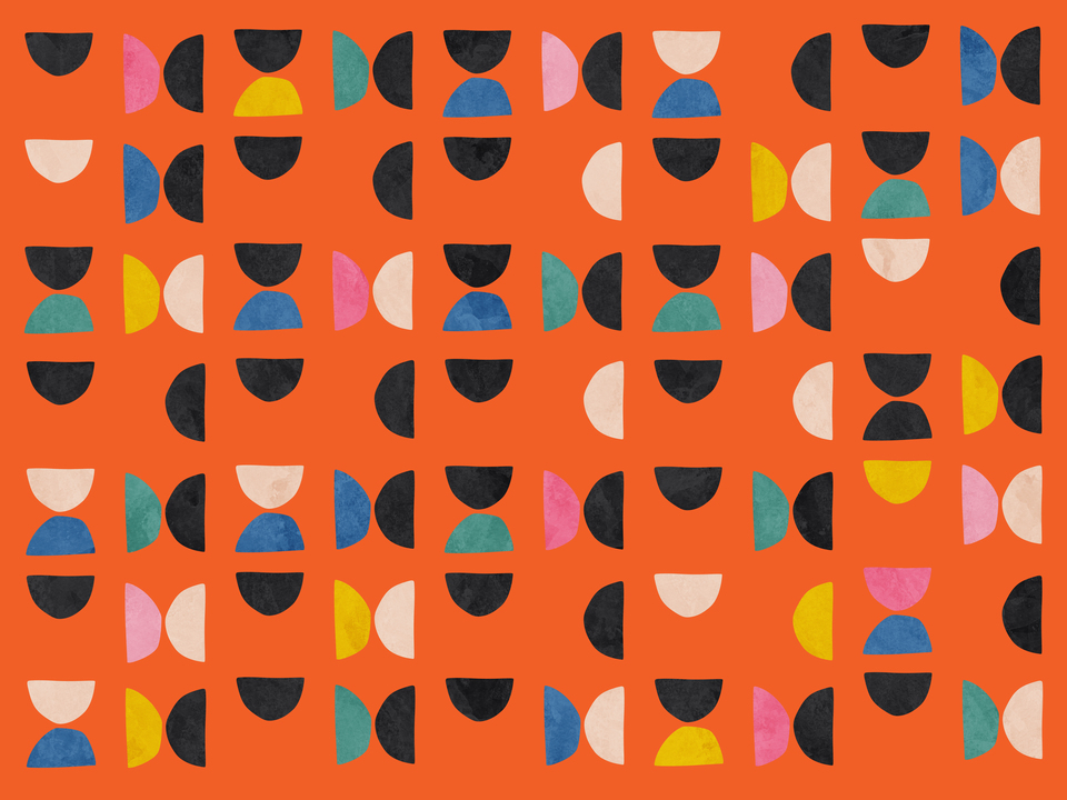 Retro Geometric Delight Orange