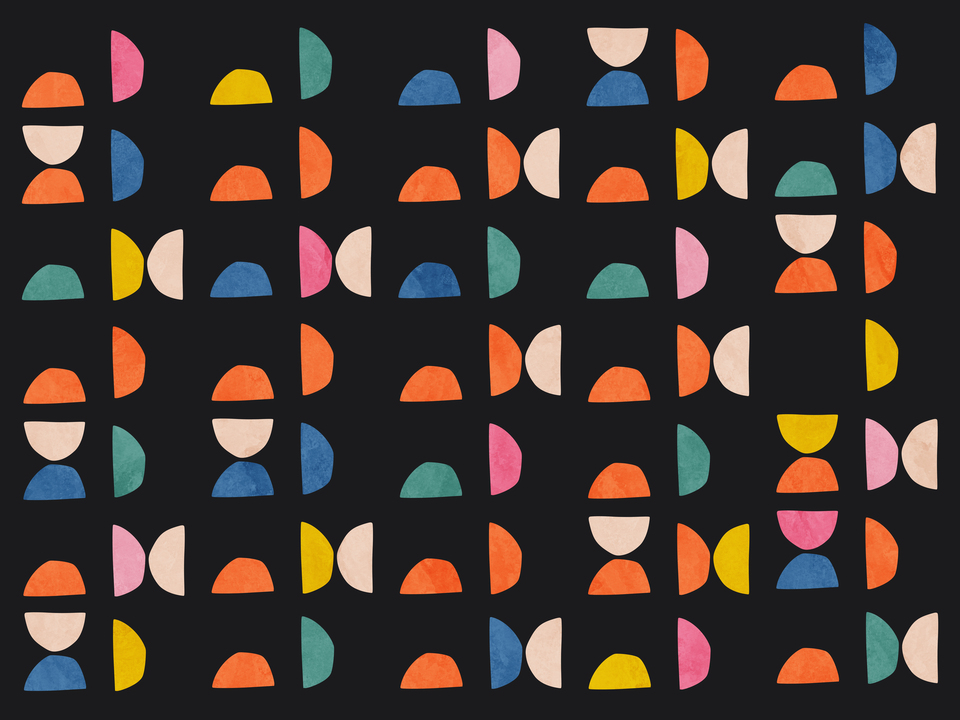 Retro Geometric Delight Black