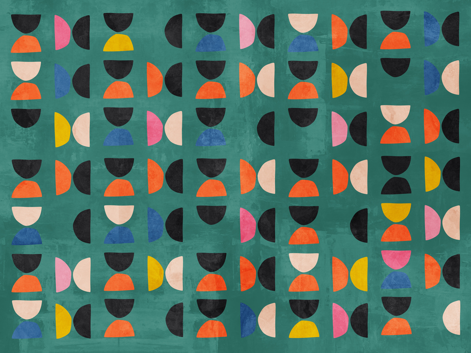 Retro Geometric Delight Green