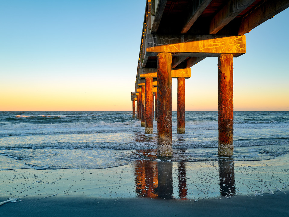 Sunset at Anastasia Beach Pier, Florida
