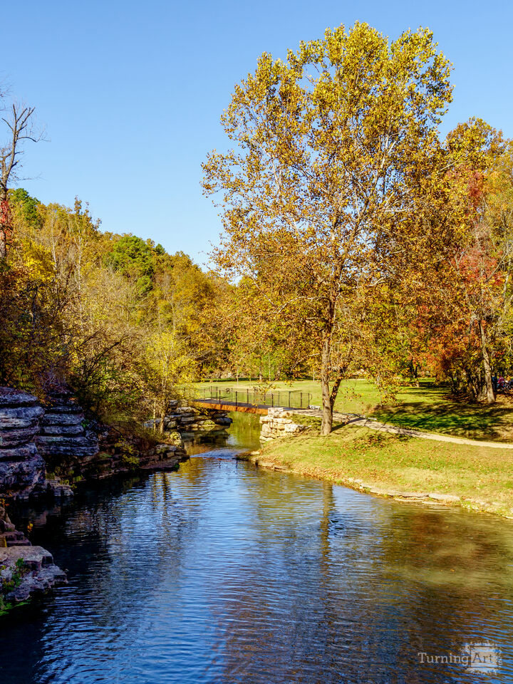 Autumn At The Creek And Bridge