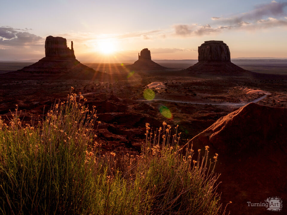 Monument Valley Golden Dawn Over Buttes