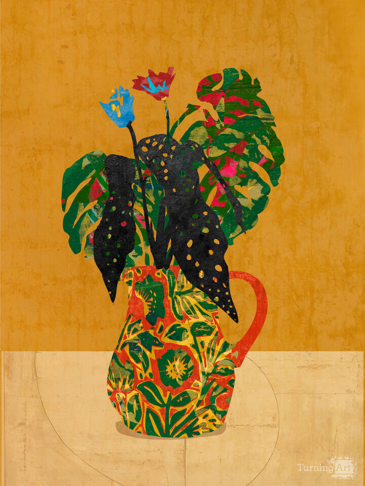 Jarro Vermelho Florido