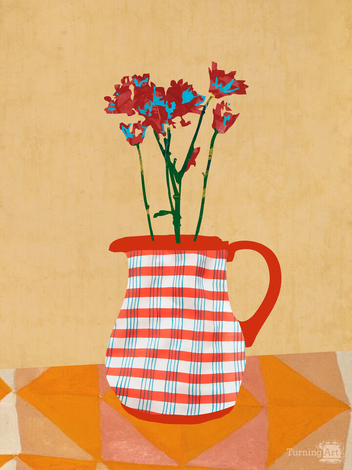 Jarro com Flores Vermelhas