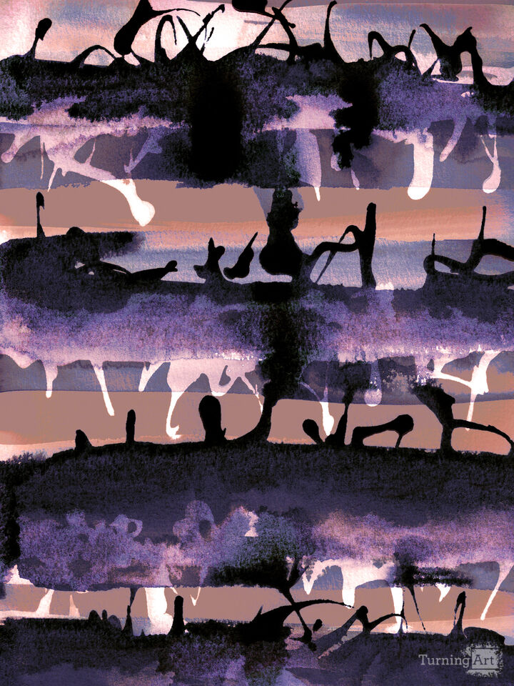 NO MAN'S LAND 2 VIOLET SUNSET ABSTRACT (DIPTYCH 2/2)