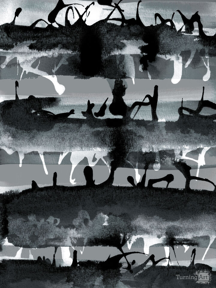 NO MAN'S LAND 2 GREYSCALE NEUTRAL ABSTRACT (DIPTYCH 2/2)