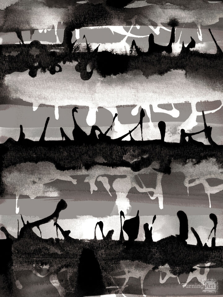 NO MAN'S LAND 1 SEPIA NEUTRAL ABSTRACT (DIPTYCH 1/2)