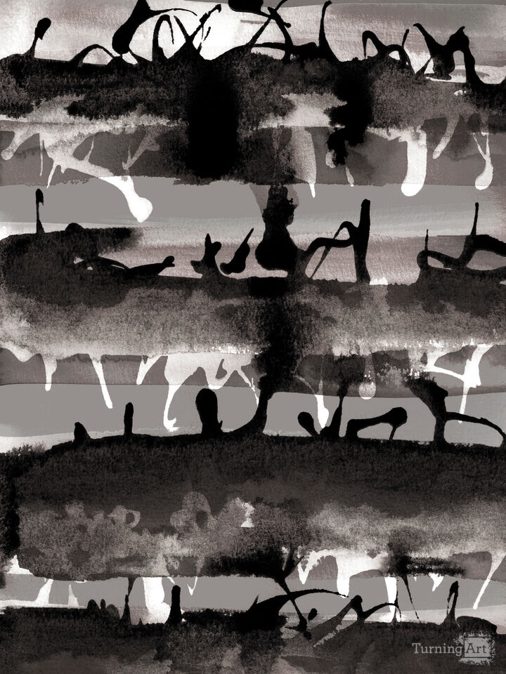 NO MAN'S LAND 2 SEPIA NEUTRAL ABSTRACT (DIPTYCH 2/2)