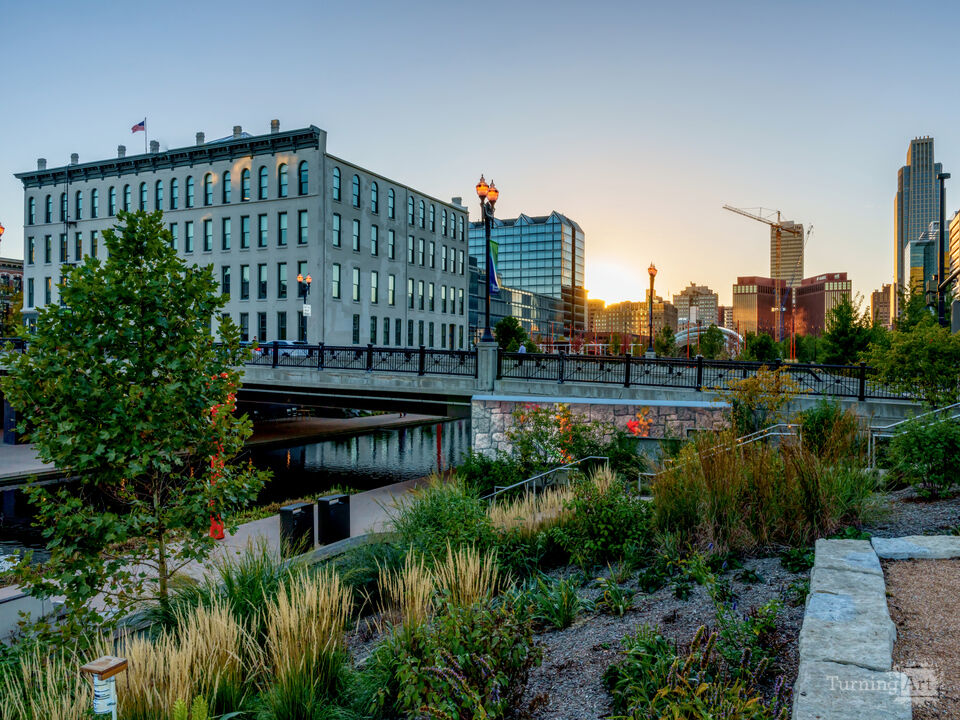 Omaha Cityscape By 10th St Bridge