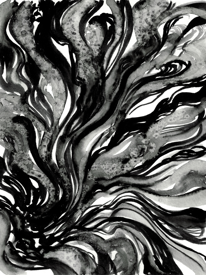 THE ABYSS, GREYSCALE NEUTRAL - ABSTRACT ORGANIC PAINTING