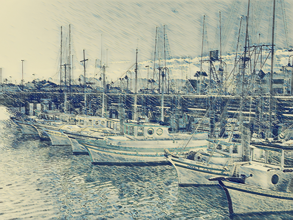Fishing Boats in the Rain 7011