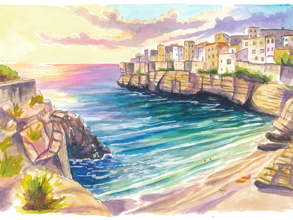 Polignano a Mare Puglia Painting – Turquoise Bay