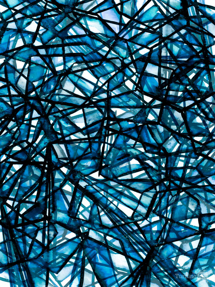 UNCHARTED, BRIGHT BLUE - GEOMETRIC ABSTRACT