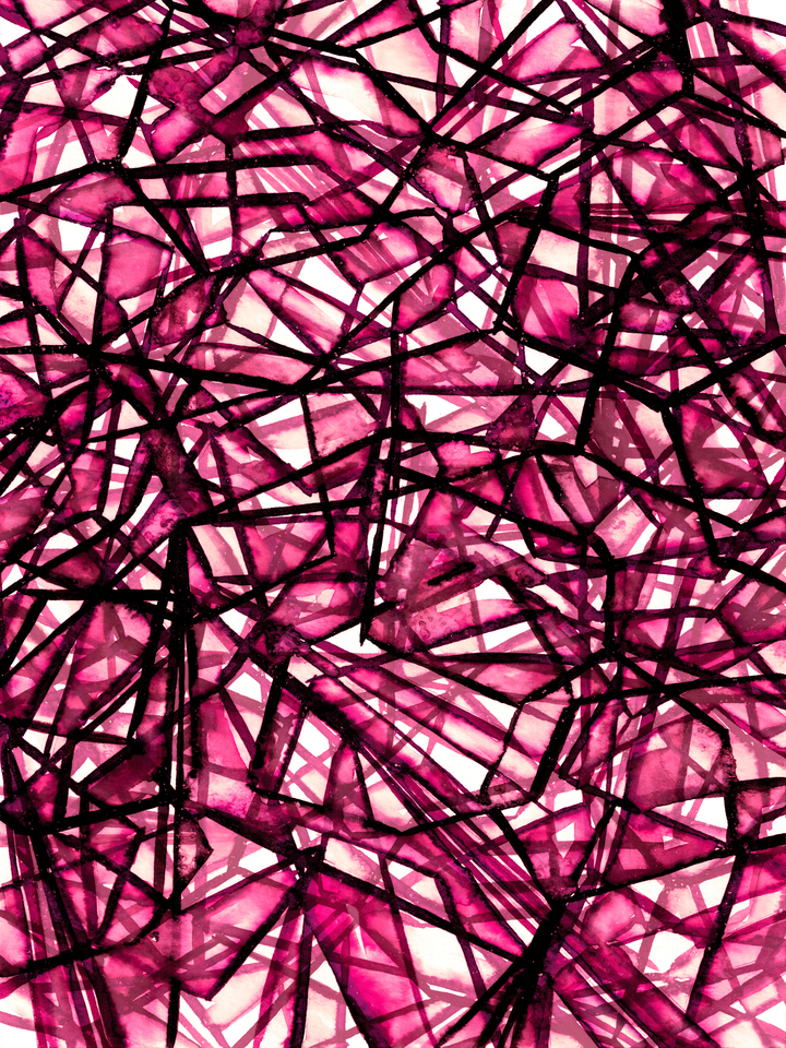 UNCHARTED, HOT PINK MAGENTA - GEOMETRIC ABSTRACT