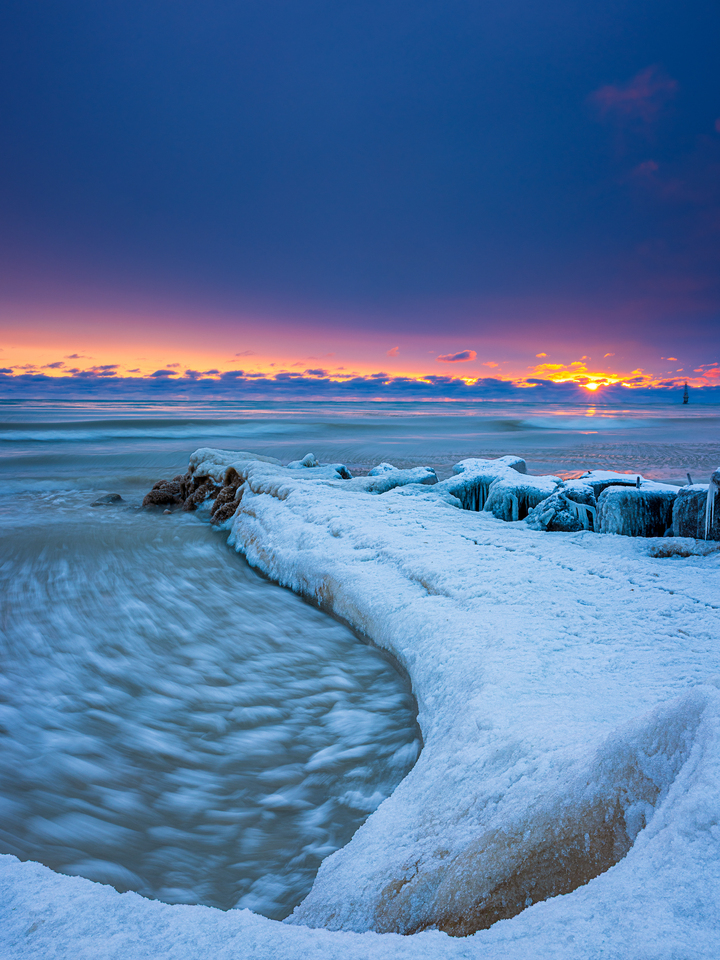 New Years Icy Sheboygan Lakefront