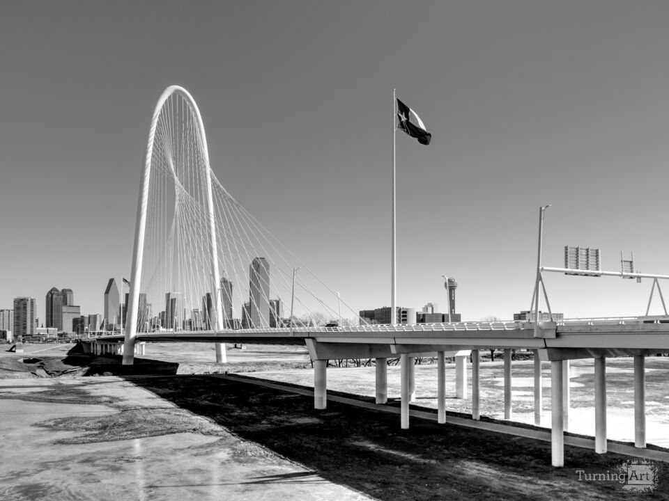 Winter Stillness At Margaret Hunt Bridge Grayscale