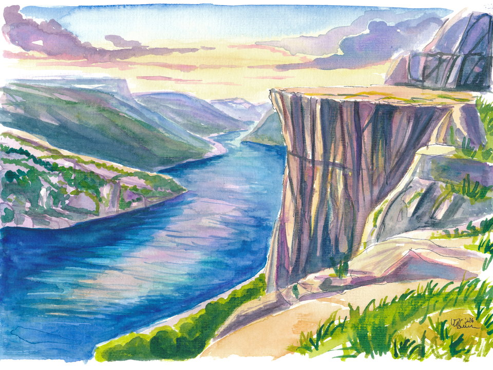 Preikestolen Cliff Above Lysefjord