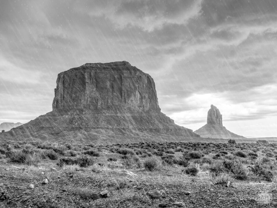Rain And Hail By Merrick Butte Grayscale