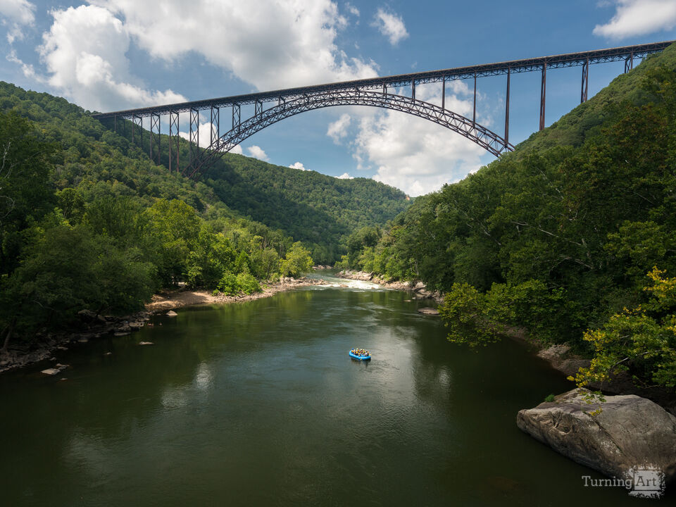 Rafting along the New River in West Virginia