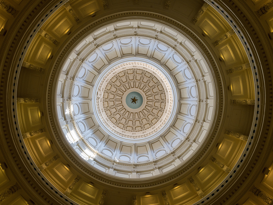 Inside the dome of the Texas State Capitol