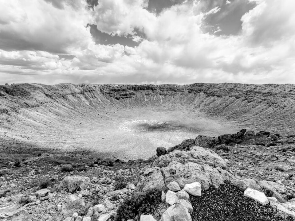 Arizona Meteor Crater Grayscale