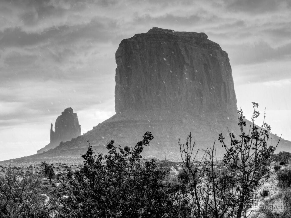 Monument Valley Spring Winter Mix Storm Grayscale