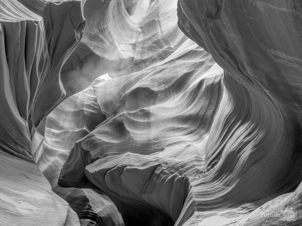 Falling Sand Plume Antelope Canyon Grayscale