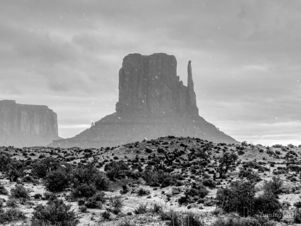 West Mitten In Stormy Haze Grayscale