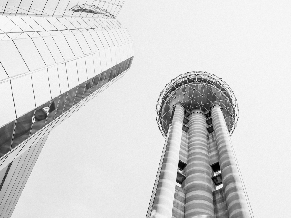 Reunion Tower in B&W