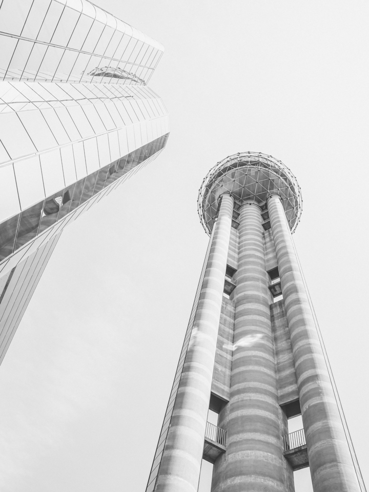 Reunion Tower in B&W (2)