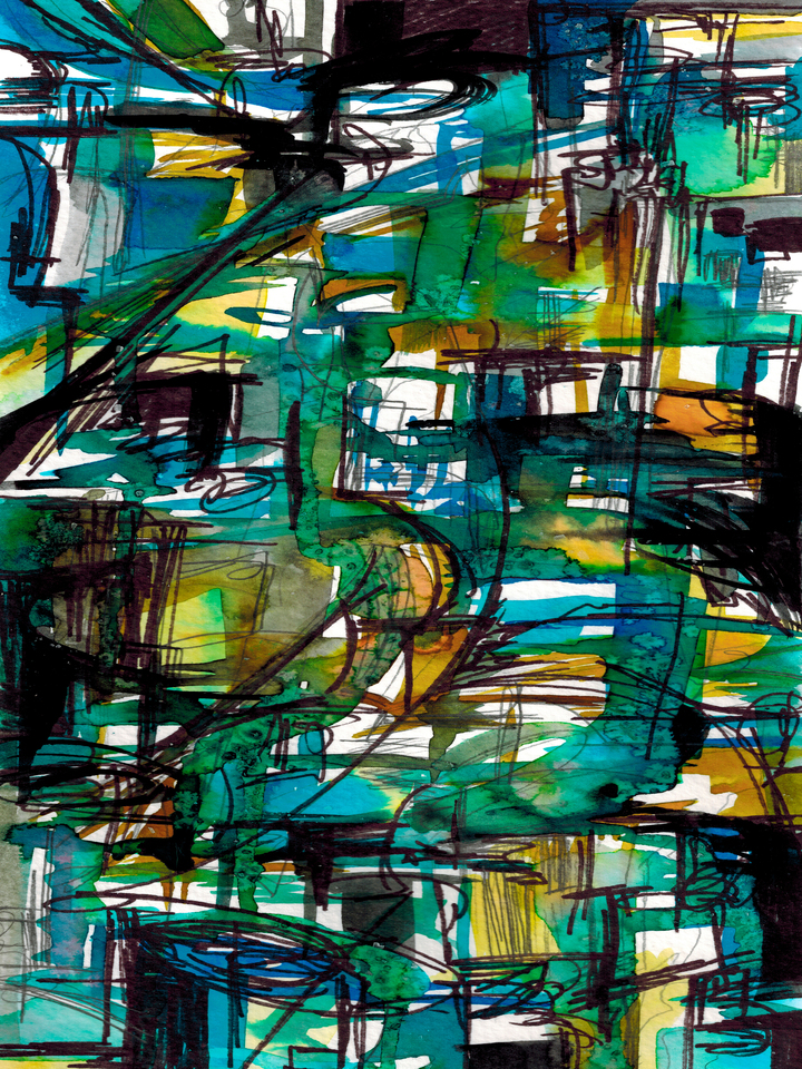 METROPOLITAN MOVERS 1 - COLORFUL URBAN ABSTRACT PAINTING
