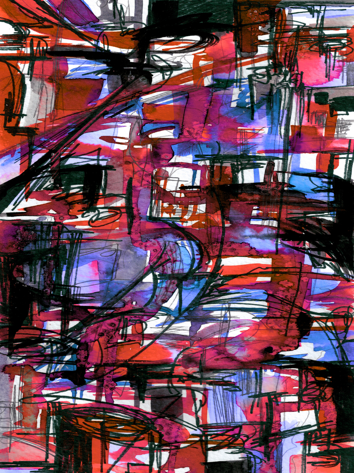 METROPOLITAN MOVERS 2 - COLORFUL URBAN ABSTRACT PAINTING